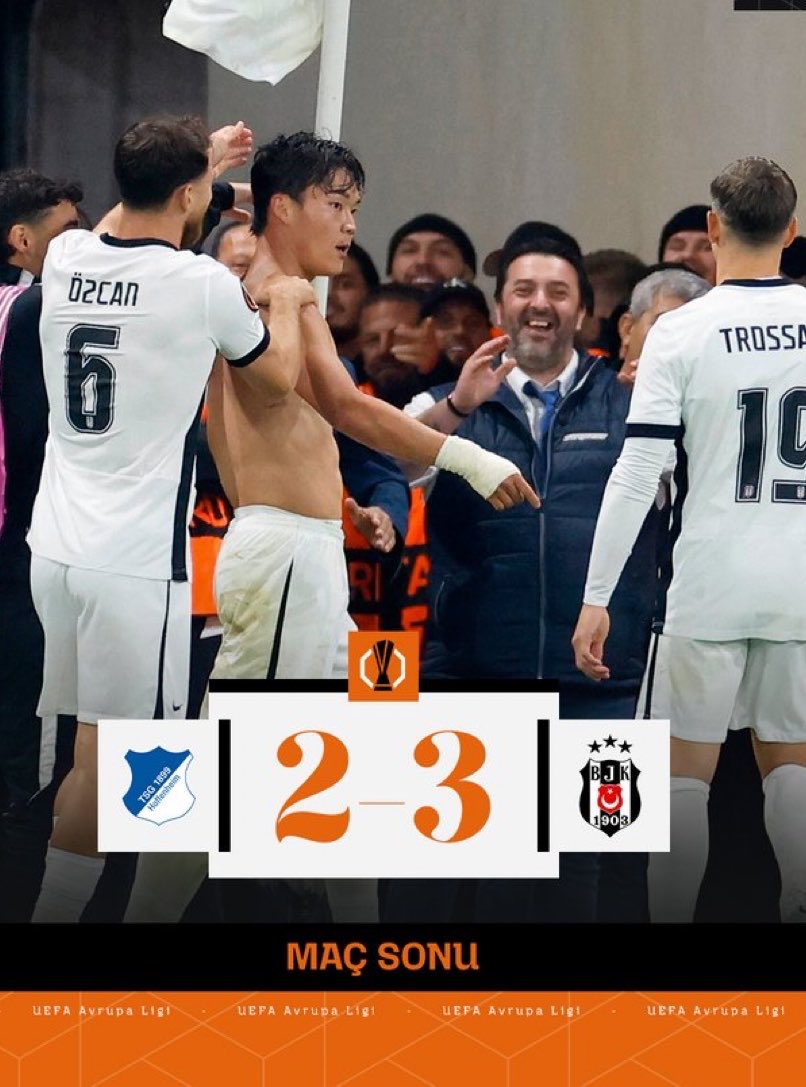 BesiktasTekAskk's tweet photo. MS | Hoffenheim 2-3 Beşiktaş
⚽60' Murillo
⚽68' Asllani
⚽72’ Oh
⚽79’ Oh
⚽88' Machida https://t.co/ZQAutTSV1k
