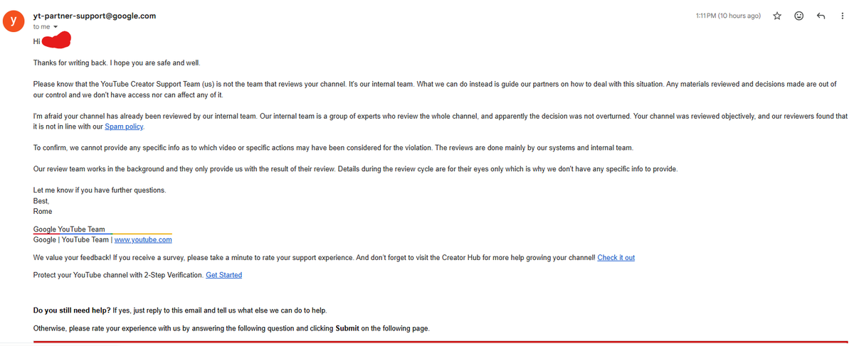 marioplayytime1's tweet photo. Dear @TeamYouTube, How many times can YouTube Support send the exact same copy-pasted template before it becomes clear no human is actually reading the replies? For over 3 months, every ticket opened for my case file ends the exact same way: A support handle sends a canned script saying, 

"Let me share some informotion for you."

They claim the case was "re-evaluated" using the exact same generic text word-for-word.

The ticket is marked resolved without a single human specialist inspecting the channel logs.

Let’s be clear: Copy-pasting an email template is NOT an evaluation.

My channel was officially Verified by YouTube, only to be wiped out 3 hours later by a bot misflagging a safe community link on a Short.

Instead of hiding behind generic scripts like ticket [7-4902000041878], how about assigning 1 actual Trust & Safety human specialist to spend 5 minutes reviewing my original VR content?