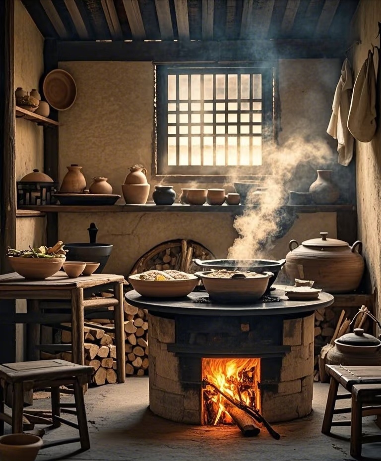 MTH488602637315's tweet photo. This remote village’s kitchen scene is lit by warm sunlight through the bamboo fence, as a family prepares a meal using an old iron pot—nothing compares to this simple, hearty, rustic vibe. https://t.co/woI0eqiSSh