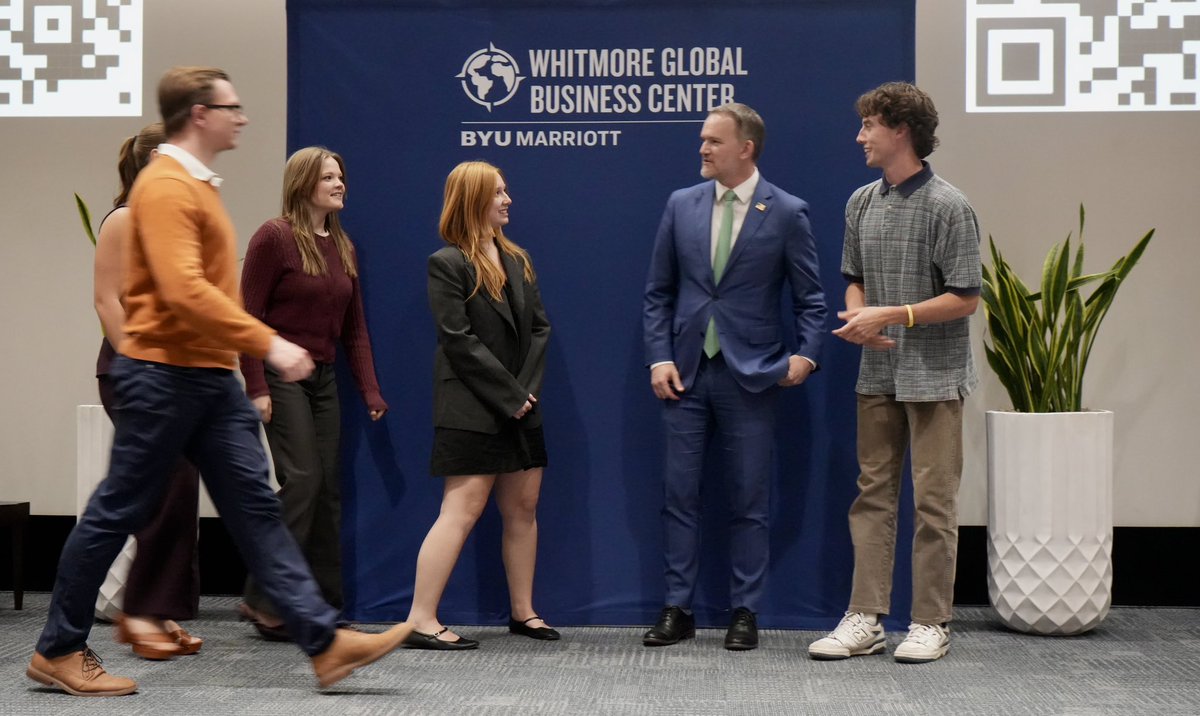 USTradeRep's tweet photo. "Enter to learn; go forth to serve."

Back at his alma mater, Ambassador Greer met with @BYU students and faculty to discuss how President Trump’s trade policy is rebalancing global trade to advance the interests of Americans today and the generations to follow.

📍Provo, Utah https://t.co/HbFi6B1y9E