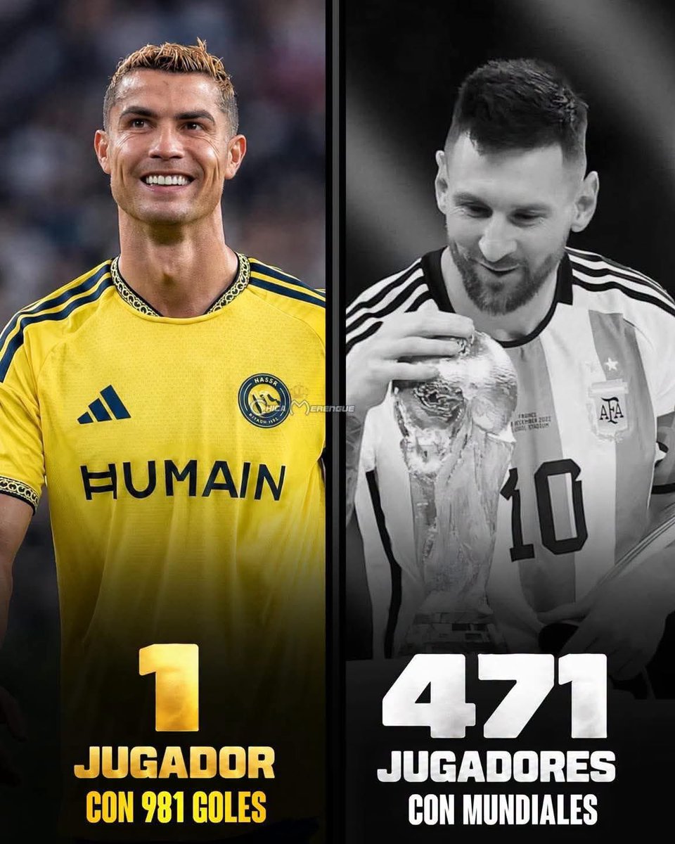 LIVERPOOL_504's tweet photo. -El Mundial lo han ganado 471 jugadores a lo largo de la historia del fútbol.

-Conseguir marcar 1000 goles no lo ha conseguido NADIE en la historia del fútbol.

Queda claro cual logro es más difícil. https://t.co/aP5lahQjo9
