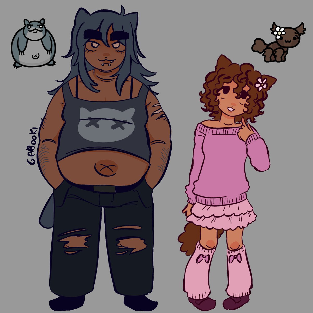 gabookster's tweet photo. REPOST OOPS my oc Ginny and Guillotina gijinkas... oc x canon stuff #mewgenics https://t.co/IVYRSx4viy