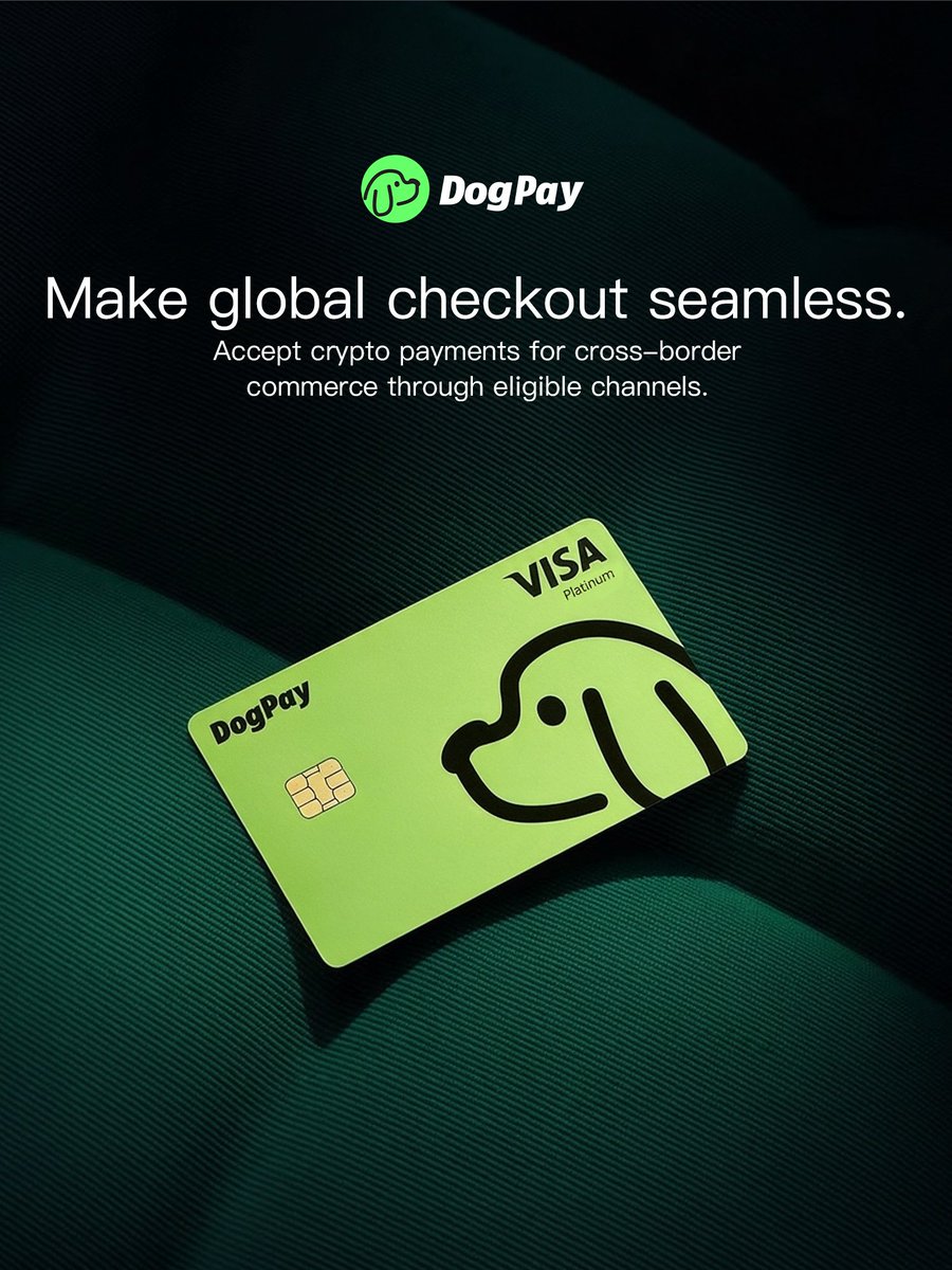 DogPay_'s tweet photo. Your customers can be anywhere. Checkout should still feel familiar.  DogPay supports crypto payment collection for cross-border commerce, with eligible channels for settlement in fiat or stablecoins.  
#DogPay #CrossBorderCommerce #CryptoPayments https://t.co/CJCU5JNb0S