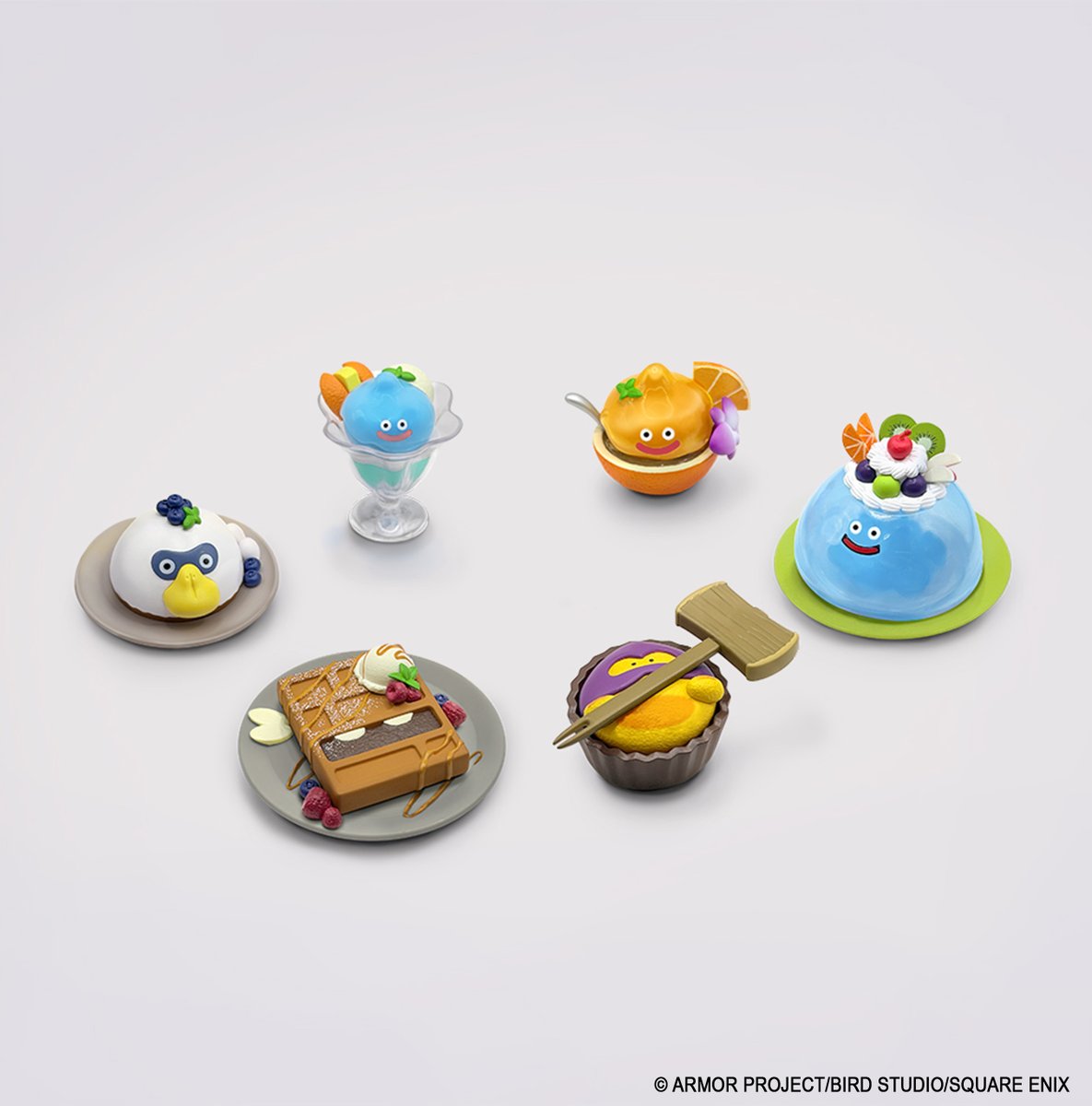 SQEX_MD_GOODS's tweet photo. ◤ 予約受付開始 ◢

#ドラゴンクエスト からスイーツをモチーフとしたミニチュアフィギュアが登場！

スライム、スライムベス、キングスライム、ゴーレム、ももんじゃ、おおきづちの6種のうち、いずれか1種がランダムで入っています。

e-STOREで購入する▶https://t.co/mKQPugH5fD https://t.co/zHNw8jnoED