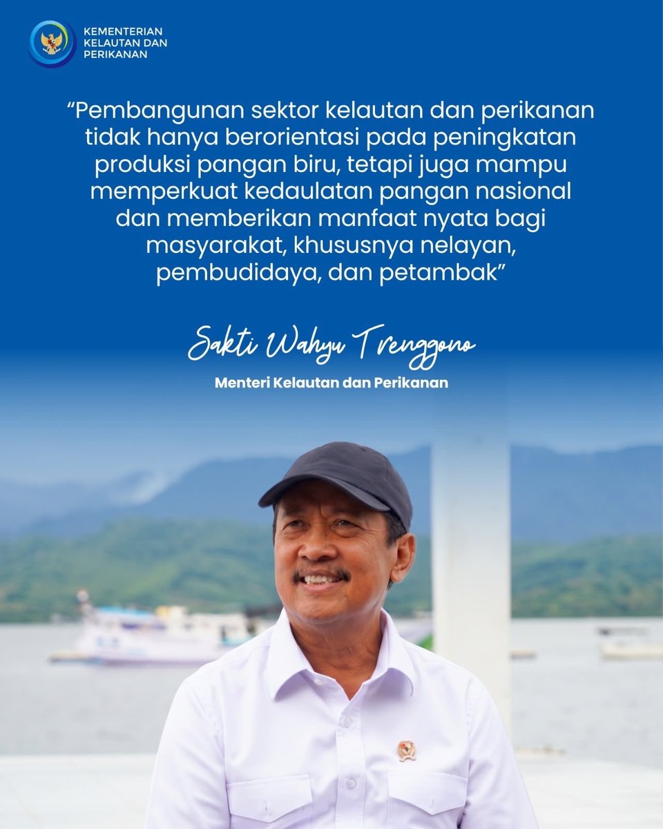 kkpgoid's tweet photo. Di Hari Pangan Sedunia ini, Menteri Trenggono @saktitrenggono terus memperkuat kedaulatan pangan biru yang memberi manfaat nyata bagi masyarakat pesisir, khsusunya nelayan, pembudidaya, dan petambak. https://t.co/5PV98KXME7