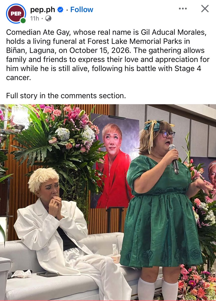 mabzymabz's tweet photo. so Ate Gay is battling a stage 4 cancer and he held a living funeral while everyone he loves and love him in return did a kind of "eulogy" of him..

This is touching tbh and somehow I would want too for me. I wanna hear what the people knew me personally say about me too rather than me dead and not hear them anymore..