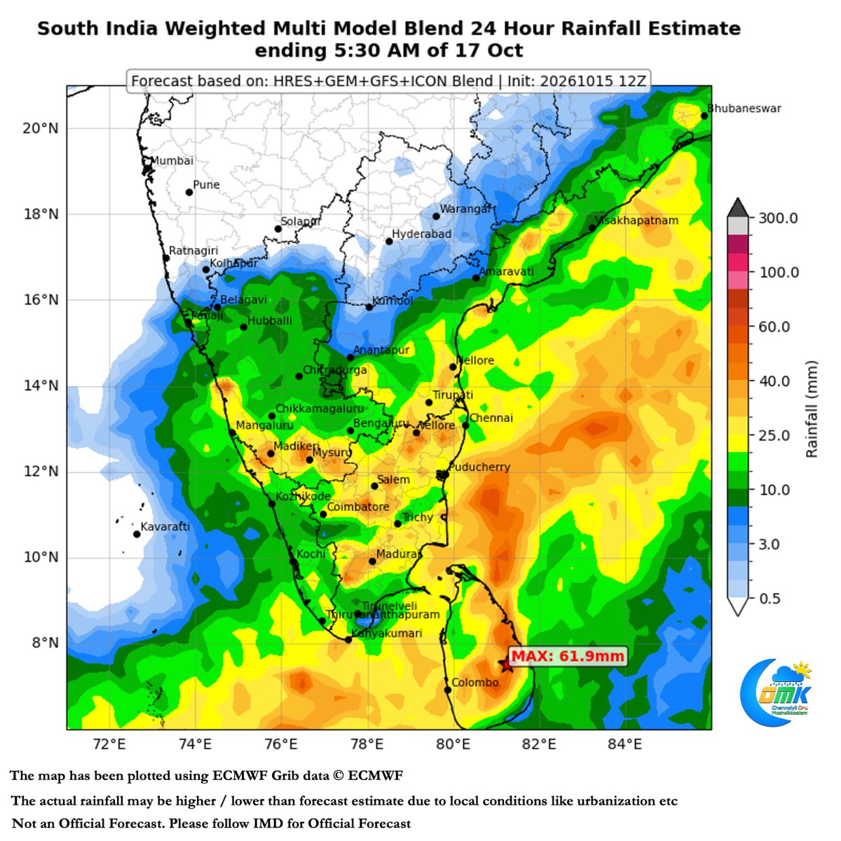 ChennaiRains's tweet photo. IMD announced the onset of Northeast Monsoon yesterday as widespread rains continued over many parts of Tamil Nadu. While coastal areas like Chennai may feel aggrieved missing on the onset rains the next week to 10 days promises an active phase of NEM 2026. While currently winds may not favour coastal areas there is a chance real time wind convergence may trigger isolated heavy spells like yesterday over a few places along North Coastal TN. https://t.co/ztadipELUu