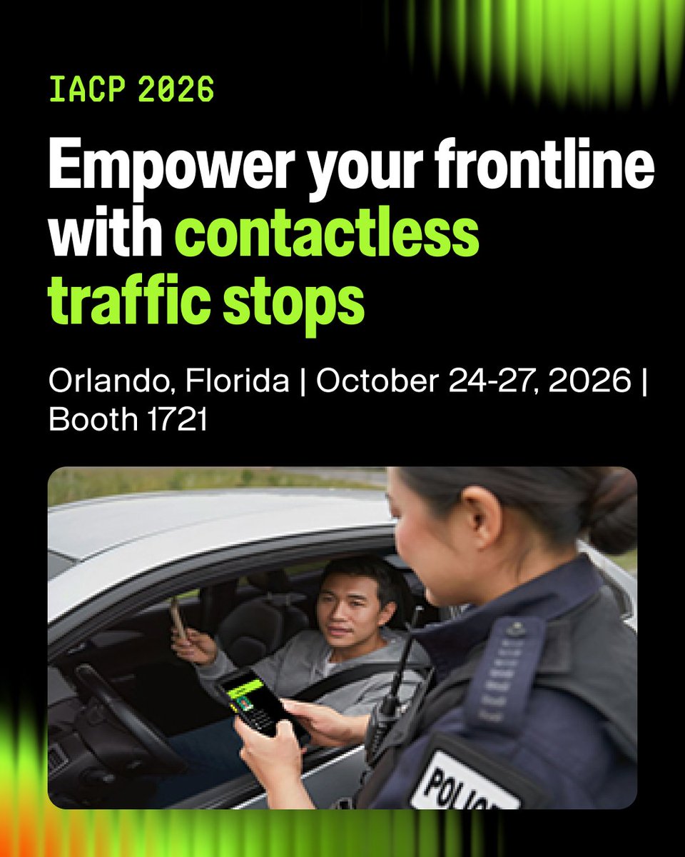 ZebraTechnology's tweet photo. Is your frontline law enforcement team equipped with the tools they need to make safe, quick, and confident decisions? 

Meet us at IACP for a firsthand look at how to implement our portfolio of rugged mobile systems and digital identity solutions to keep your officers’ eyes up, stressors down, and patrol cars on the road.  

🚔 Booth 1721 | #IACP2026 | Orlando, Florida