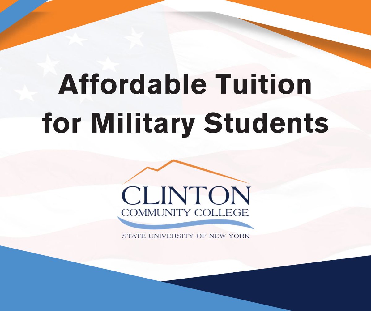 ClintonSUNY's tweet photo. As SUNY expands its Military Tuition Rate Program this year, Clinton Community College is reaffirming its commitment to providing eligible military students with an affordable, accessible pathway to higher education.
Read more: https://t.co/32auQyQ610
#WeWork #ClintonSuccess https://t.co/0E8cNwWJUW
