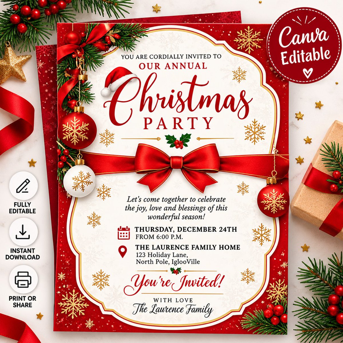 soniatemplate's tweet photo. https://t.co/zPkAHBzEir
Make your Christmas celebration with an elegant red ivory &amp; gold Christmas Party Invitation
✨ Editable in Canva
🎁 Perfect for holiday gatherings &amp; family parties.. 

#ChristmasParty #ChristmasInvitation #CanvaTemplates https://t.co/mMI3FB7Uei