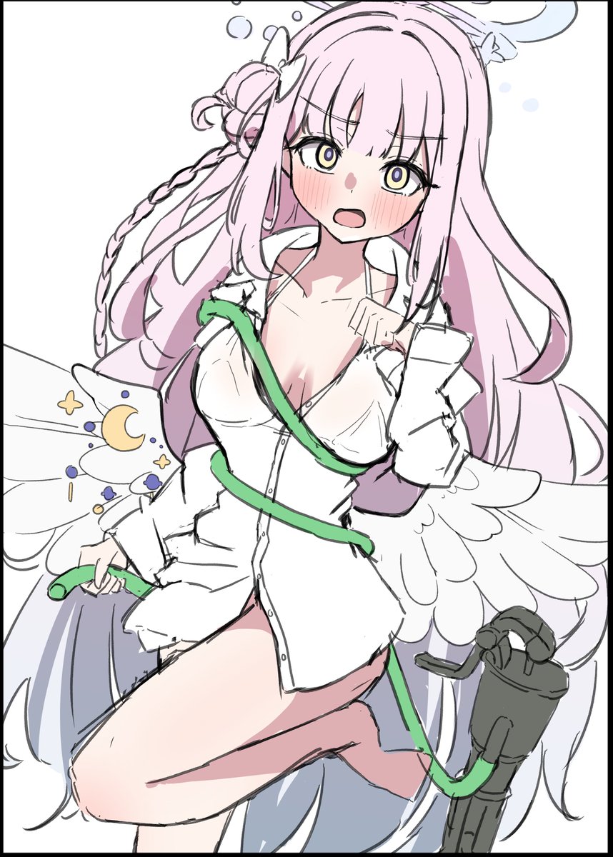 chamma_r's tweet photo. ミカにハナコの水着着てもらったっていう絵のWIP https://t.co/SMOLiqiHNY