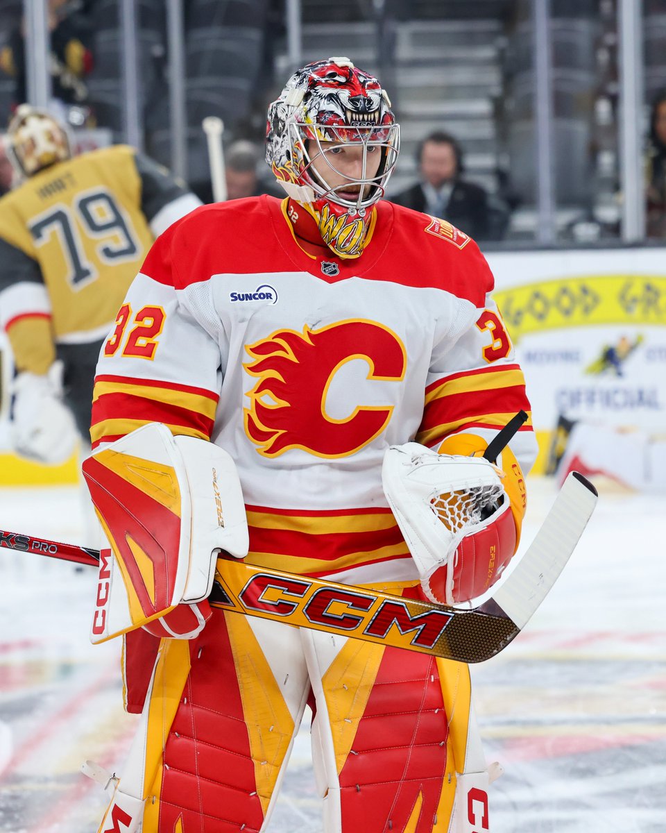 NHLFlames's tweet photo. All warmed up in Vegas 🔥 https://t.co/IsfK6tJgJ8