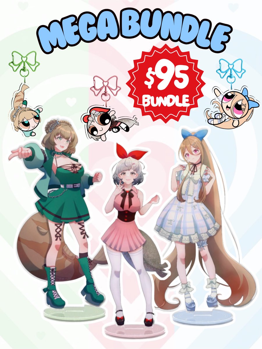 MeMiMe_Official's tweet photo. By request, we added a mega bundle including all 3 stands and keychains~ https://t.co/NF8hlJvNNA