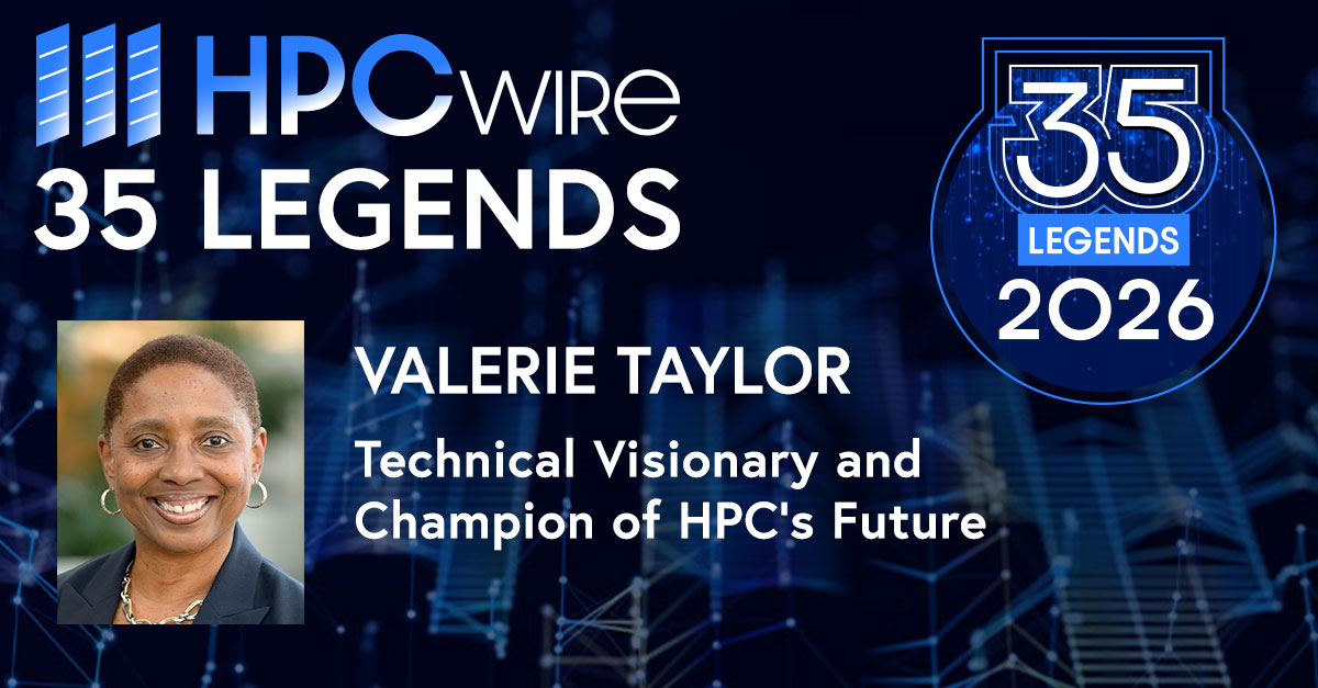 HPCwire's tweet photo. While making performance-per-watt a core HPC goal, Valerie Taylor championed diversity and mentoring across academia, government, and labs. Learn more about Valerie and the HPCwire 35 Legends Class of 2026: https://t.co/VD3FlErYuc #HPCWire35Legends https://t.co/lYJAhrVSxk