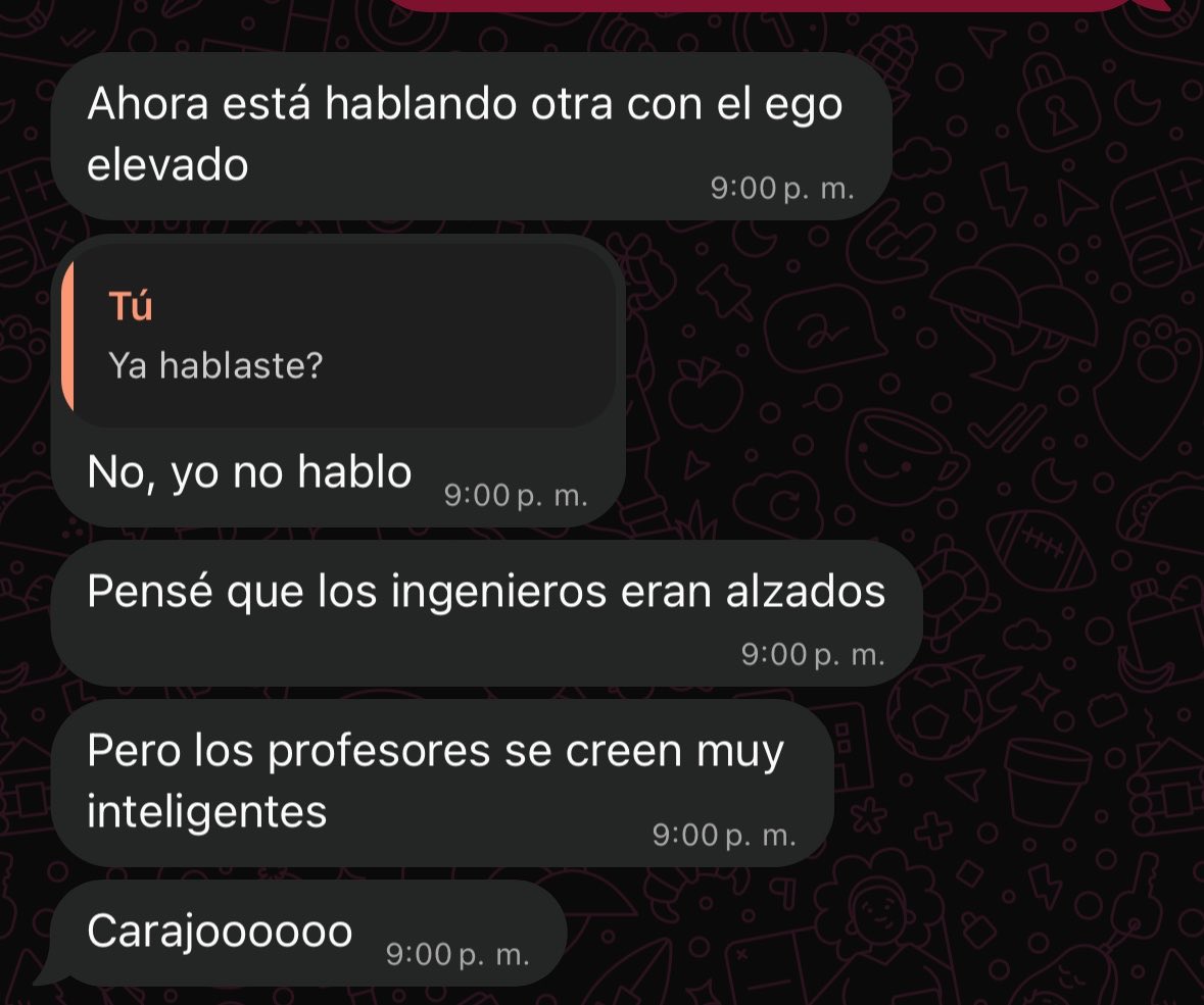 MCasti11A's tweet photo. Una ingeniera estudiando pedagogía. JAJAJAJAJAJA https://t.co/ZE8Uqw1nVL