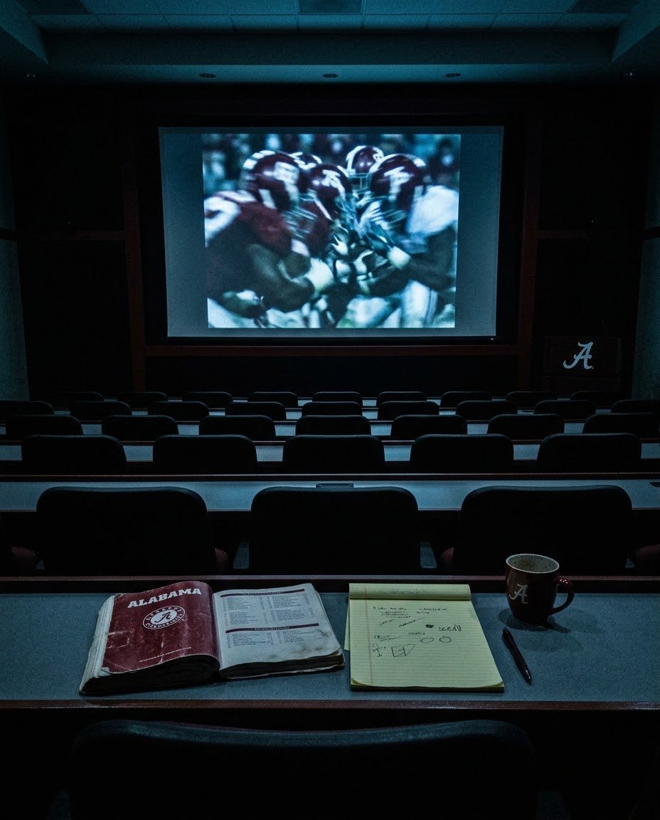 CoachDabbs's tweet photo. Film room at 4:30 in the morning is the quietest place in Tuscaloosa.......

The Arkansas tape is loud though. Plenty to learn from it.....

@EASPNetwork @RollTideRecaps #ShortFormTide https://t.co/j6IStBxsro