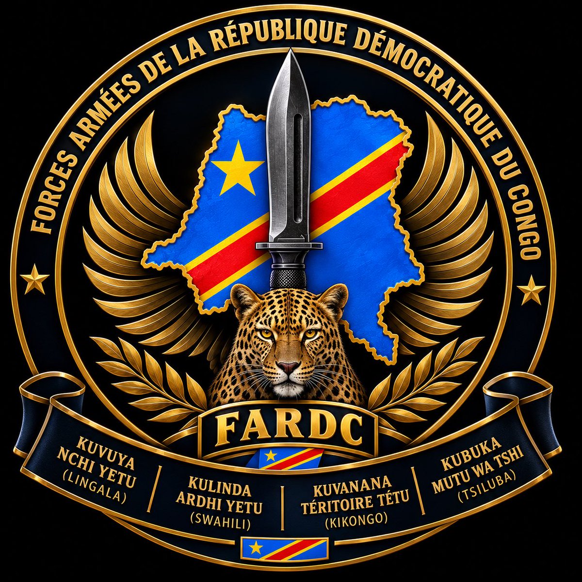RusselNash1986's tweet photo. Voilà un meilleur logo pour les @FARDC_officiel @grok https://t.co/RQ3xCeoKhN