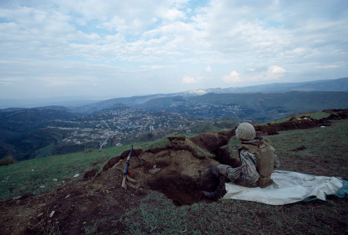 AK74respecter's tweet photo. Russian position overlooking a village, Dagestan. https://t.co/f5T24smiUs