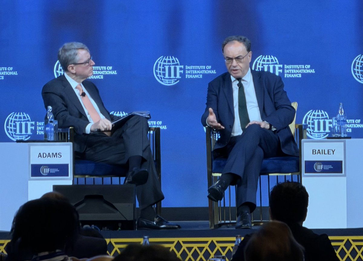 IIF's tweet photo. Now onto a one-on-one with Tim and Governor Andrew Bailey, Governor of the @bankofengland here at the IIF Annual Membership Meeting in Bangkok. #IIFinBKK https://t.co/mkeRJ74JPB