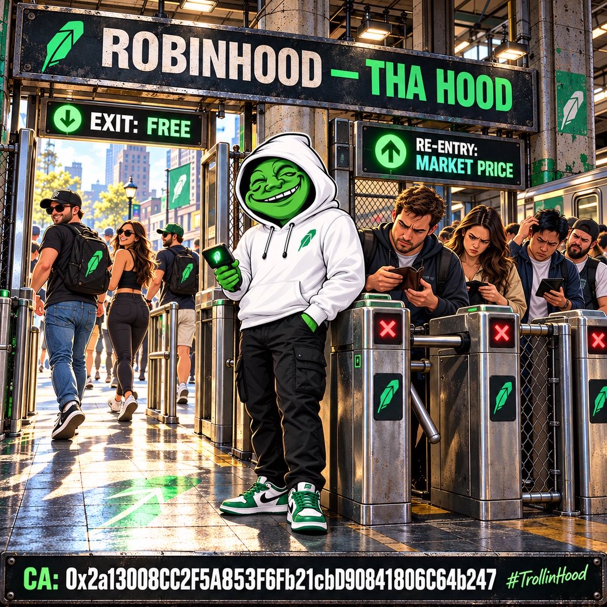 RealTrollinHood's tweet photo. Getting out was easy. Getting back in?

Yeah… that’s gonna cost you 😂

robinhood:0x2a13008cc2f5a853f6fb21cbd90841806c64b247 #TrollinHood

https://t.co/vhBNpDYXU2 https://t.co/RBPqX11Awh