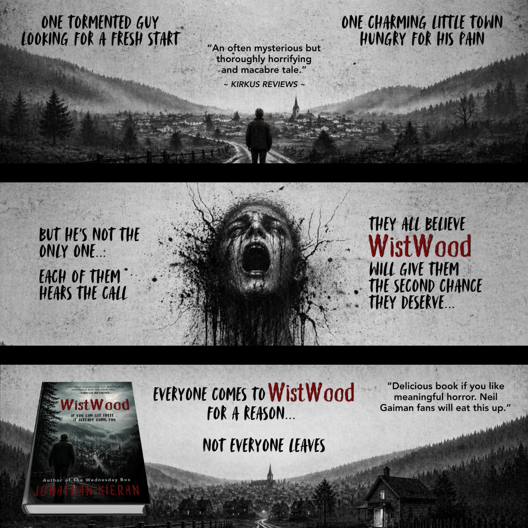 jkieran_author's tweet photo. In the idyllic town of WistWood all of them spin toward an unspeakable fate.

Each approaching that destiny from his or her unique vision of what one thinks is "DESERVED" in life.
📌 https://t.co/NqrzZarXBm

#Free #kindleunlimited
#horror #eldritchhorror #supernatural #mustread https://t.co/hlZ2mc137b