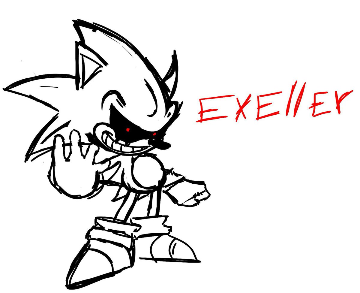 PhaxMakesArt's tweet photo. Exeller redesign sketch 

#Sonicexe https://t.co/QtBYgoHgqE