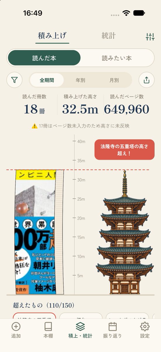 stackbooks_ja's tweet photo. 比較するオブジェクトを追加開発しています。
（開発画面なので、コンビニ人間のページ数が1冊で65万ページ近くなってますが。。。）

#ツミアゲ #読書 https://t.co/Y5wSqsHrO1