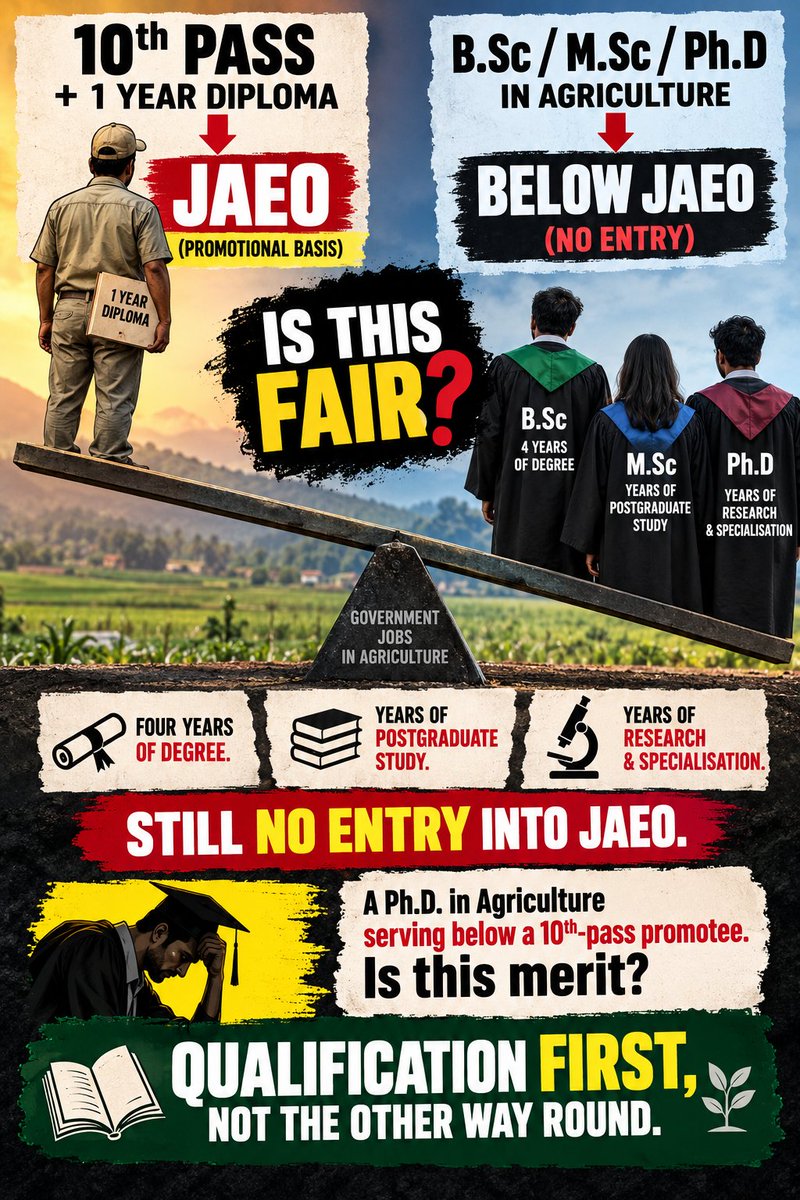 UAGA_JK's tweet photo. DAY 26.

Today, we have entered the 26th day of our peaceful struggle, 26 days of standing up against recruitment injustice, 26 days of demanding accountability, and 26 days of fighting for the future of Agri-graduates.

Our careers are at stake, our years of education are being undervalued, and our future cannot be kept hostage to a deadlocked system.

The question is no longer how long we can protest. The question is how long the government can afford to ignore us.

DAY 26. THE STRUGGLE CONTINUES. THE ANSWER IS STILL DUE.
@JavedDar_NC @CM_JnK @nasirsogami @shanwazkhan__ @zubair_reshi @ErSameerYousf @RuhullahMehdi @MehboobaMufti @IltijaMufti_ @JKSTUDENTSASSO @KNSKashmir
