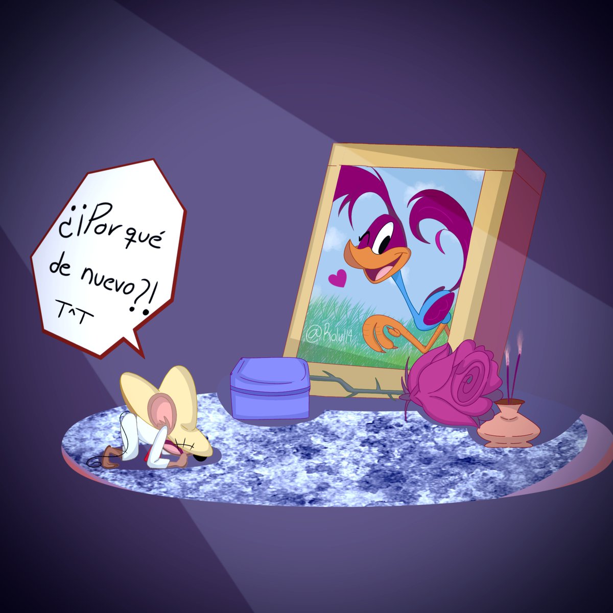 Rolu114's tweet photo. Continuación!! 💔🥀
Speedy: Why again?! T^T
#speedyrunner #looneytunes #Roadruuner https://t.co/anRPuITSE2