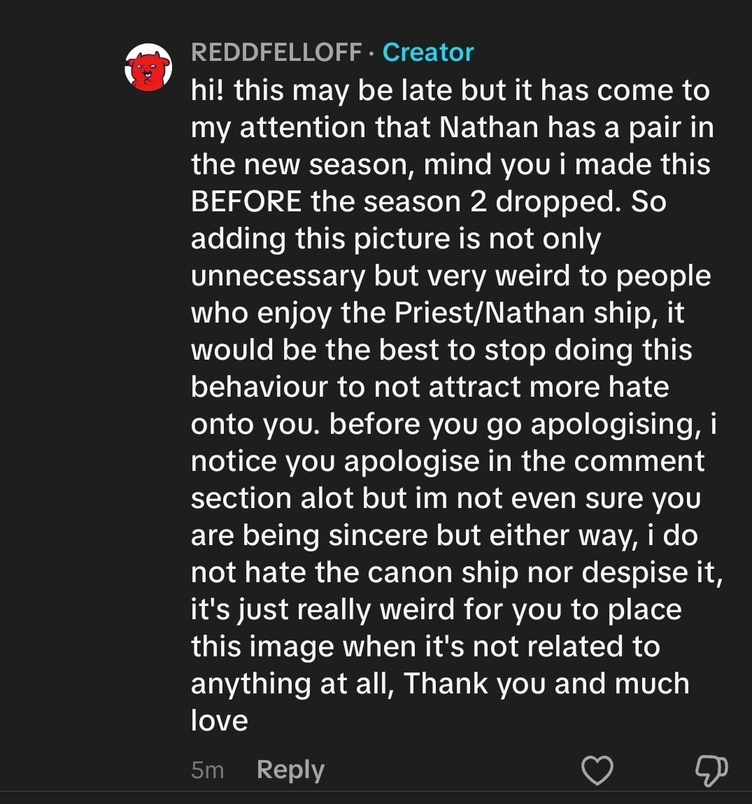 MessRedds's tweet photo. It's quite sad that i have to explain Shipping etiquette to some people on tiktok.

They just have to police people for simply "having fun" with a ship https://t.co/ufUqab2JMH