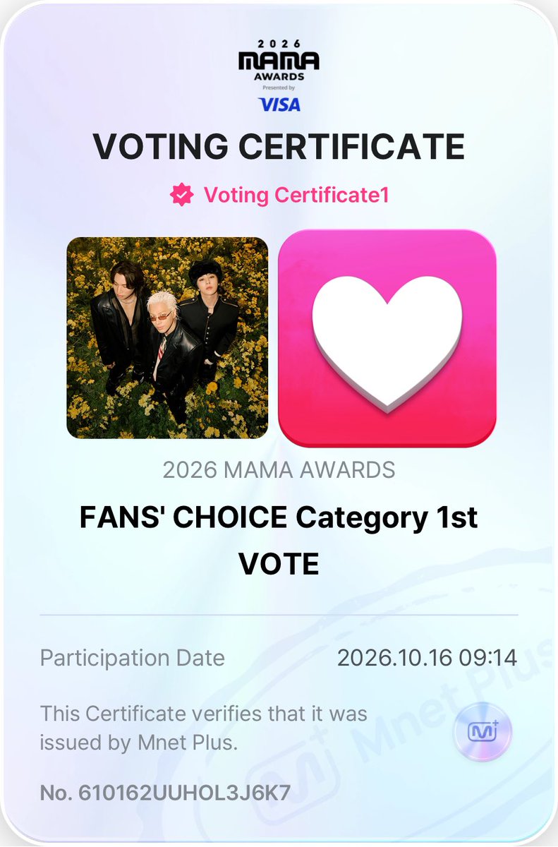 ntpinkn's tweet photo. I vote #BIGBANG for Fans’ Choice Male #2026MAMAVOTE https://t.co/S6LIVn4hPl