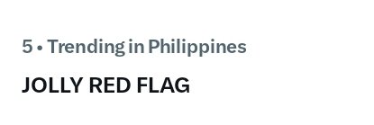 DollexaOFC's tweet photo. Fifth spot! Thank  you for tweeting with us! 

JOLLY RED FLAG 
#Jollibee https://t.co/rjQyBZDjbP