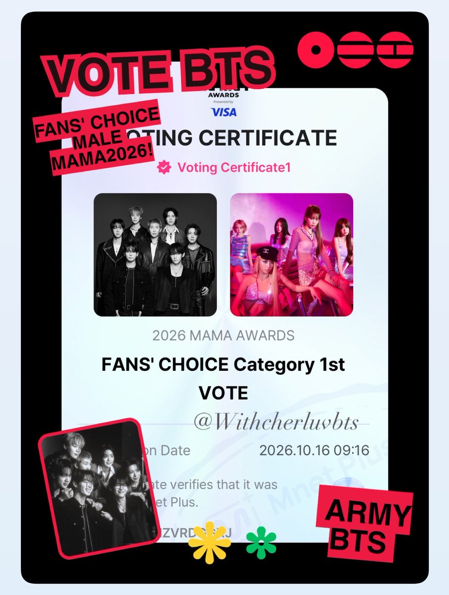 withcherluvBTS's tweet photo. แจก 77.- | 1 รางวัล 💸 กิจโหวต16/10💸

- รีทวิต+แปะหลักฐานมาเลยค่าาา 
- สุ่มหลัง 22.00 น. มาเอาแดซังกันจ้า!!

— โหวต 𝘍𝘈𝘕𝘚 𝘊𝘏𝘖𝘐𝘊𝘌 𝘔𝘈𝘓𝘌 @BTS_twt 
📱Mnet Plus : 1 เครื่อง/โหวต/วัน
🖇️ : https://t.co/4o53hdXKzD

— โหวตบน X โพสต์ติด #️⃣ หรือรีโพสต์นี้!
#2026MAMAVOTE #BTS

⏰ ตัดรอบทุกวัน : 21.59น.

#สาดไปอารีรังแดซังมาแล้ว
#อาร์มี่ชวนโหวต