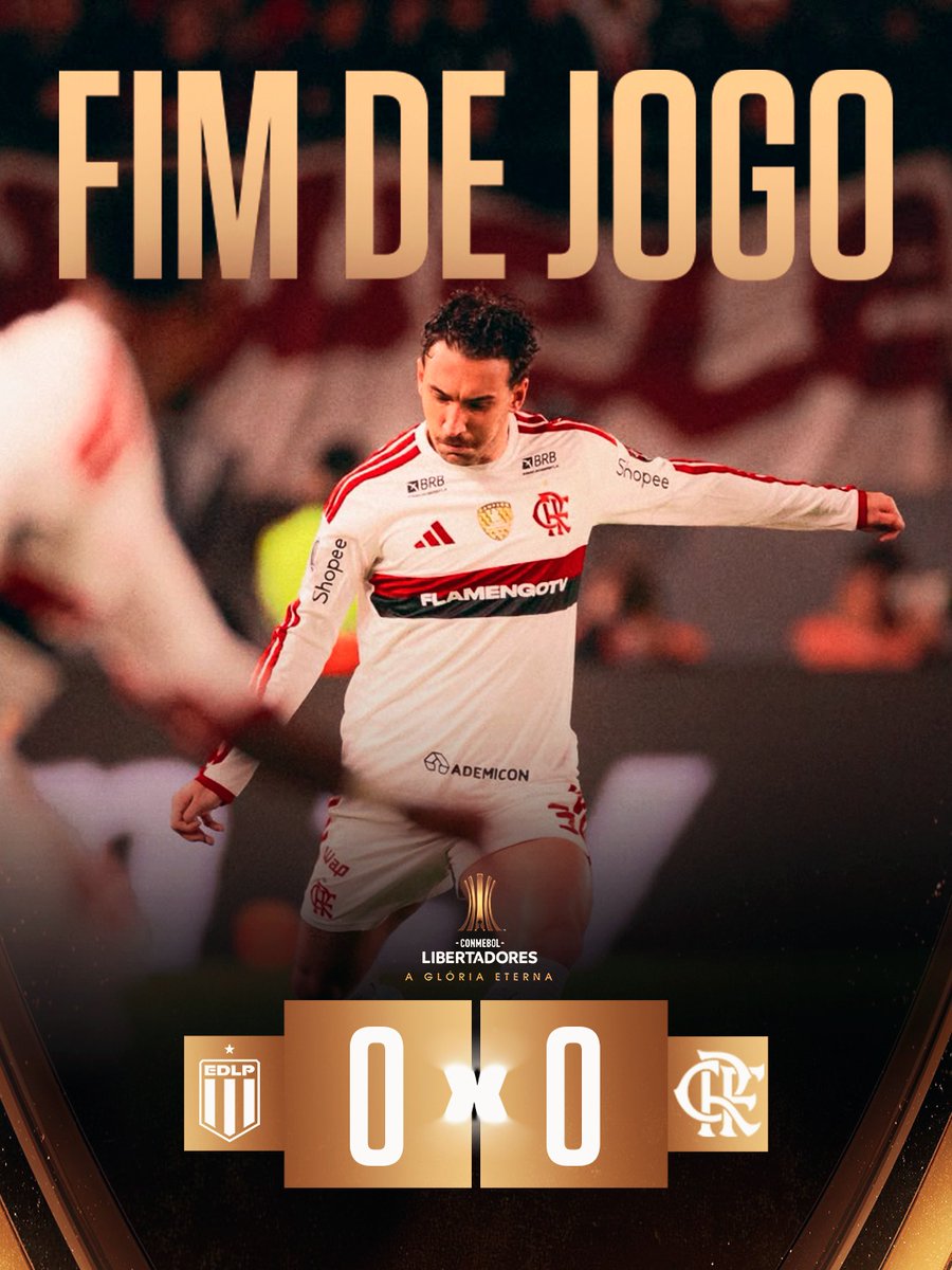 Flamengo's tweet photo. Fim dos primeiros 90 minutos da semifinal da Libertadores. Fora de casa, o Mengão empata com o Estudiantes de La Plata em 0x0. Semana que vem é no Maracanã. Vamos em busca do nosso sonho dentro de casa, Nação!

#FimDeJogo #ESTxFLA https://t.co/21d6Ng3Mjs