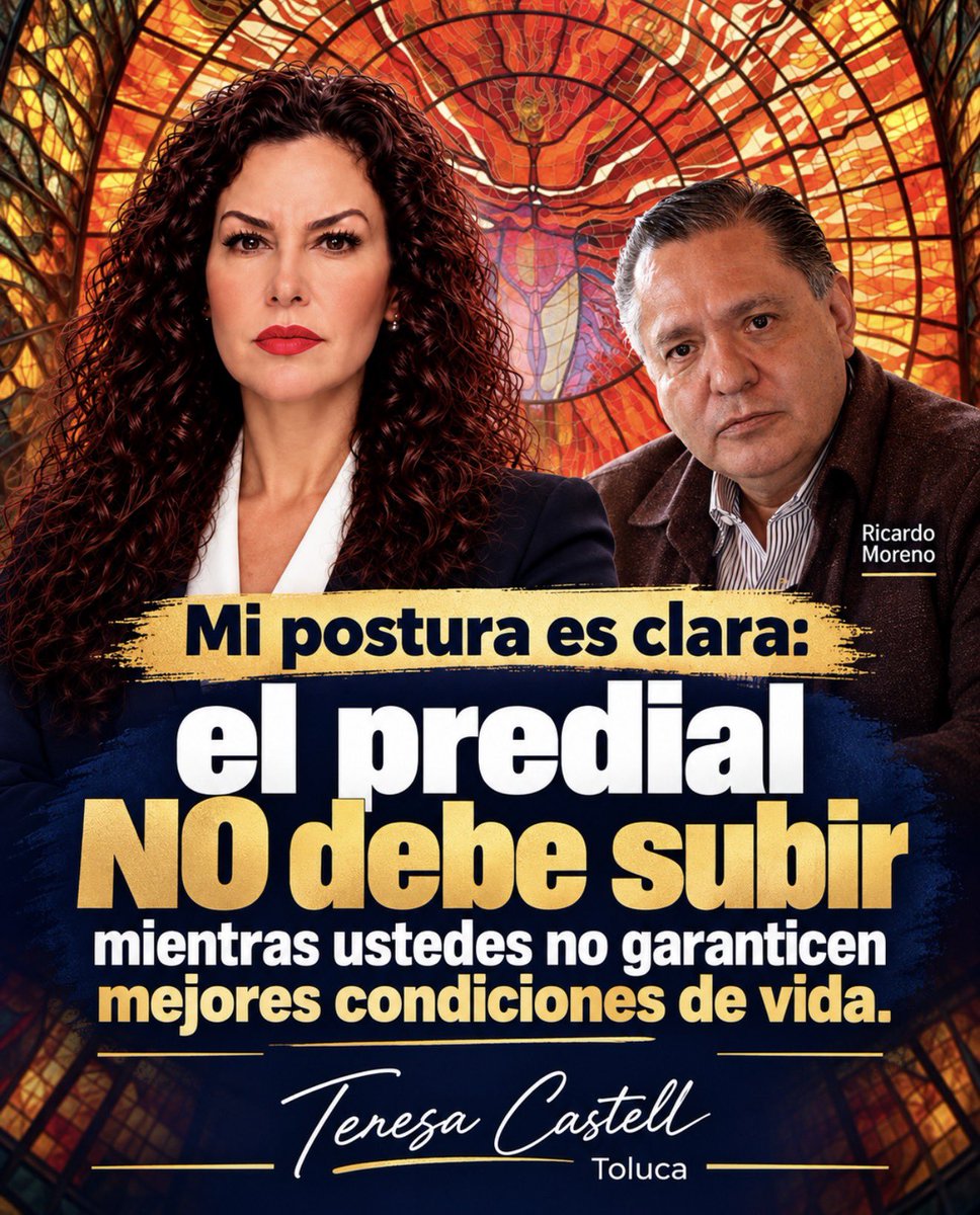 TeresaCastellMx's tweet photo. 🔴TOLUQUEÑOS ABUSADOS CON SU PREDIAL porque mientras te distraes en la fiesta el alcalde te sube los impuestos 

@rimoba aprobó 4.07% más al valor catastral para 2027. Ya en 2026 nos subió hasta 4%.

Dice que es “técnico” y por debajo de la inflación. Mentira, sí golpea el bolsillo. 
Esa cantaleta ya la sabemos desde la mañanera.

¿Con qué cara cobran más si Toluca está llena de baches, sin seguridad y a oscuras?

Ese aumento se irá a las rentas. Golpearán a familias y negocios.

Mi postura es clara: Primero cumplan, luego cobren.
El predial NO debe subir.

Teresa Castell