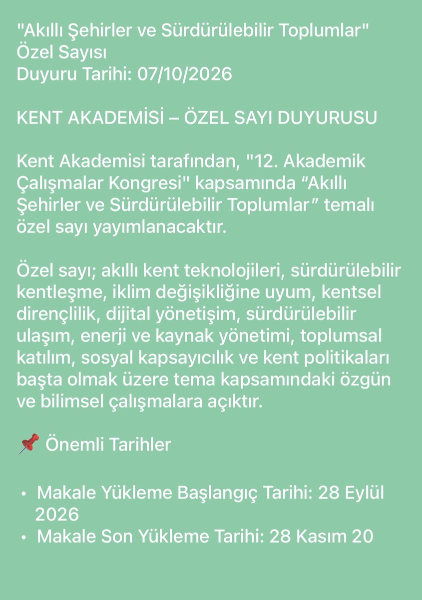 academicianstu1's tweet photo. Sttutgart Üniversitesi’nde düzenlenecek kongremiz için Özel Sayı Duyurusu… https://t.co/JppOBvnWAw