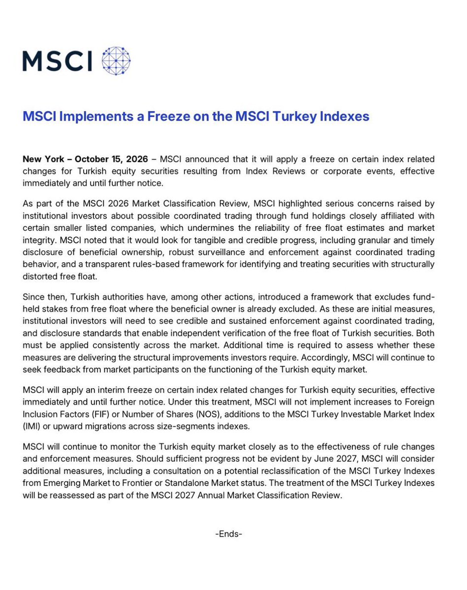 piyasadefteri's tweet photo. #MSCI diyor ki seni gelişmekte olan ülkeler piyasasından atarım, yanlış yapıyorsun!
5 milyon yatırımcı 25 gündür zarar ettiriliyor, sorumlular koltuklarında maaşlarını almaya devam ediyorlar

#hissemağdurları #bist100 #borsa #battık 

Gözünüzü toprak doyursun der di eskiler https://t.co/k7vbJnGXAI