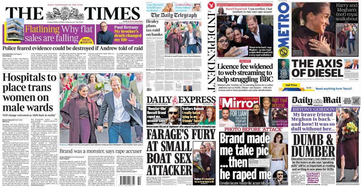 house_of_sussex's tweet photo. 7 FRONT PAGES for HRH Prince Harry &amp; HRH Meghan, Duchess of Sussex's triumphant return 🇬🇧🩷 

the most relevant &amp; popular royals. period.
#harryandmeghaninnottingham https://t.co/sjTsMd0hWp