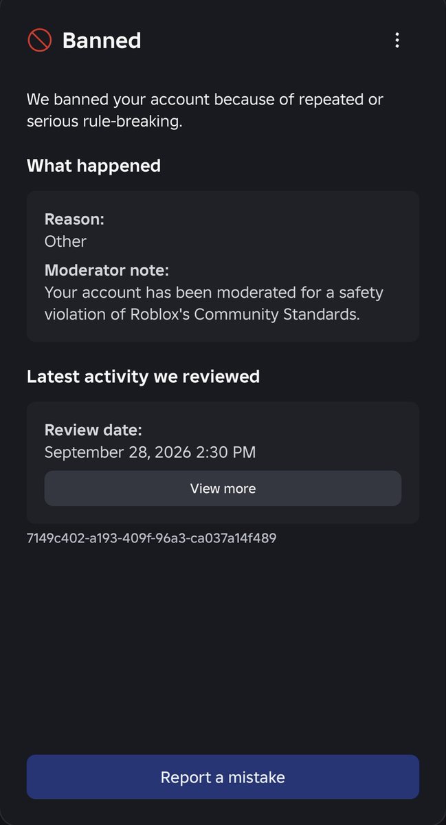 ImToo_Cold's tweet photo. @MaximumADHD I've been banned for quite a bit now and I've been increasingly growing more worried about this

This will probably be my last message to you but I really do want my account back, please help me if you can, they've got me banned for no reason 😭

user: ImSoReal_100
id: 1331027778 https://t.co/mXcuSegp7K