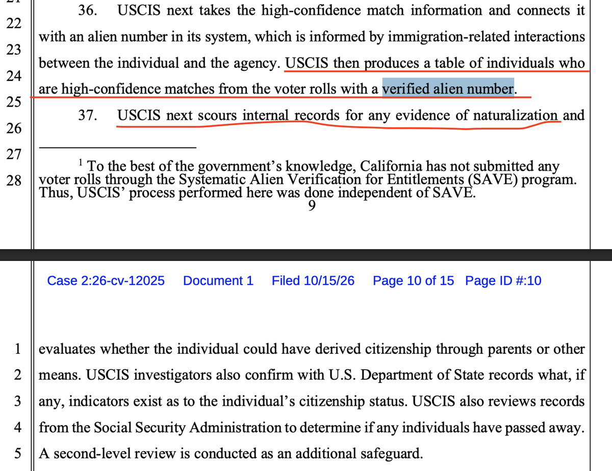 PiperK's tweet photo. There's a problem here. The DOJ is tagging anyone who has ever had an "alien number," which is anyone who has ever immigrated to the U.S.  1/ https://t.co/yYAcAc1OmC