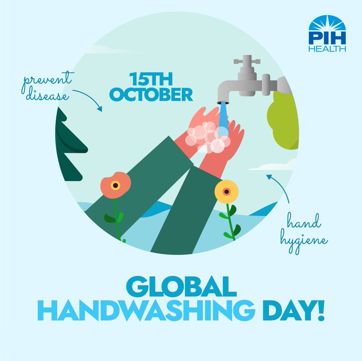 PIHHealth's tweet photo. October 15, 2026, is Global Handwashing Day 🌎—a day dedicated to raising awareness about the importance of handwashing to prevent disease and save lives. 
Hand hygiene is the critical practice of properly washing your hands with soap and water or using alcohol-based hand sanitizers. 🫧💦 Handwashing is one of the most effective ways to prevent the transmission of infectious diseases and can help to prevent diarrheal illnesses and respiratory infections. Germs can spread from person to person or by contact with contaminated surfaces, and proper hand hygiene reduces this risk significantly. This is especially true in healthcare settings where hand hygiene programs protect both patients and healthcare personnel from potentially deadly germs, preventing up to 50% of avoidable infections. 🏥

Hand hygiene should be performed:
• Before eating or preparing food
• After using the toilet or changing diapers
• After coughing, sneezing, or blowing your nose
• After touching potentially contaminated surfaces
• Before and after caring for someone who is sick 

By consistently following these hand hygiene practices, you can protect yourself, your loved ones, and the community around you from infectious diseases. Scroll through for a visual aid on proper handwashing techniques. 🙌

#Handwashing #Handhygiene #GlobalHandwashingDay #PIHHealth