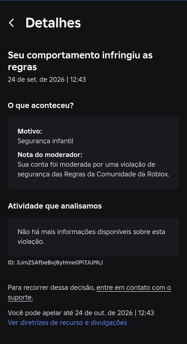 Marruazinho5's tweet photo. @MaximumADHD Username: marruazinho5 (ID: 1124525445)
Falsely banned by AI. The ban screen has no proof of the alleged violation.
Ref IDs: 3JmZSAfbeBvj8yHme0Pi7JUl9Ll and 0bc55191-526c-46de-bfce-eb33e3df73b3 https://t.co/mVExah1HRt