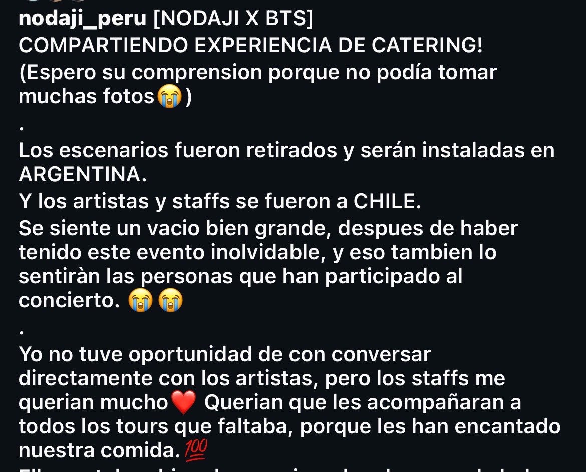 97milkjk's tweet photo. El hecho de que el staff y BTS disfrutarán la comida coreana que contactaron aquí en Perú fue increíble a tal punto que el staff quería que se vaya de gira con ellos. Encima su staff les dejó reseñas muy buenas 👏🏻🇵🇪x🇰🇷 KORLIMA. 

Psdt: Mencionó también que ellos no suelen comer mucho culantro que por eso Taehyung menciona “sin cilantro, por favor”