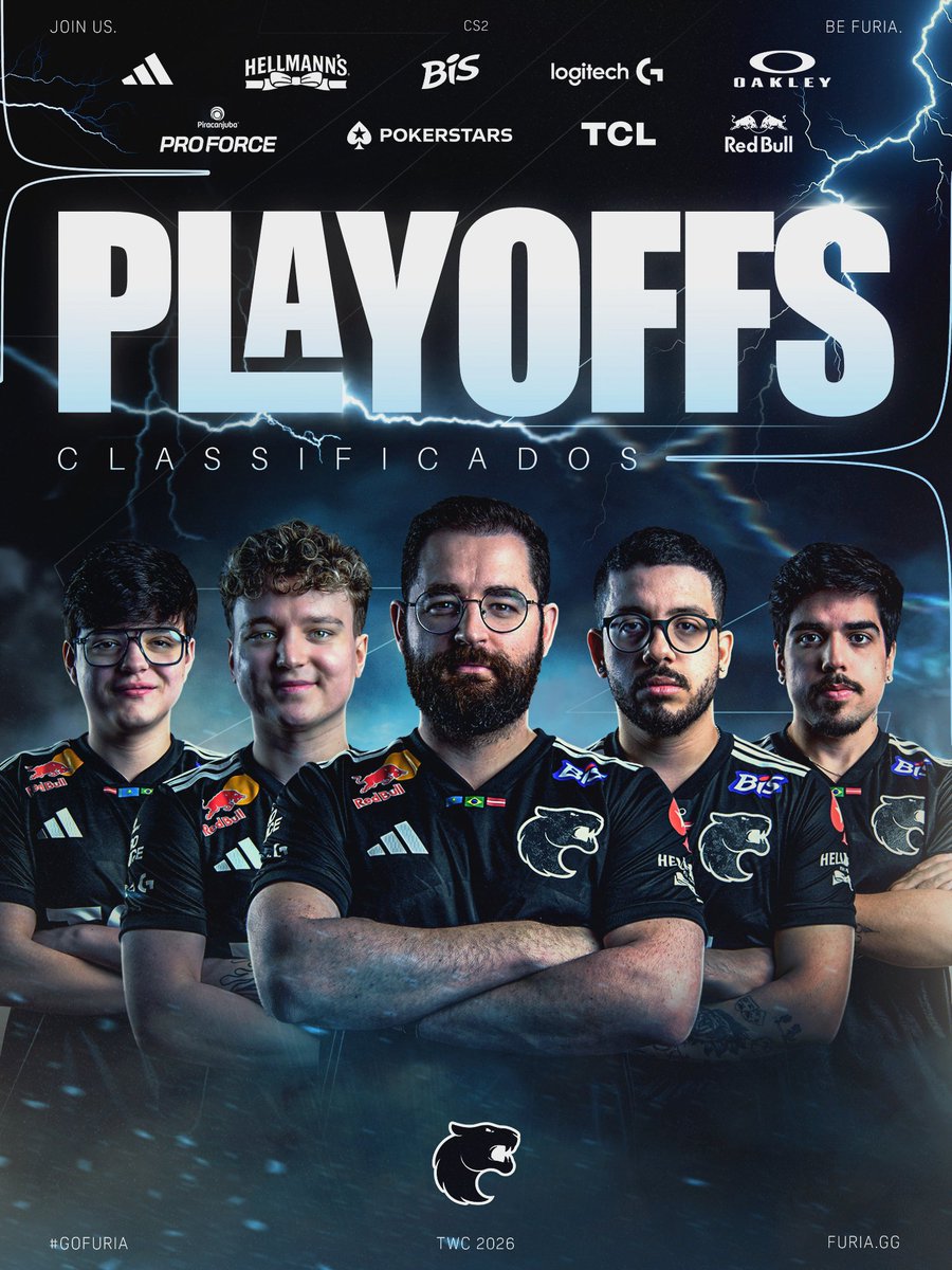 FURIA's tweet photo. Eu sempre acreditei! A #FURIACS está nos PLAYOFFS!

Cache 10-13 (a gente finge que não existiu)
Inferno 13-5 (teve nem conversa)
Mirage 13-8 (CLASSIFICAMO!)

QUE #DIADEFURIA! https://t.co/TBkFOaOvAf