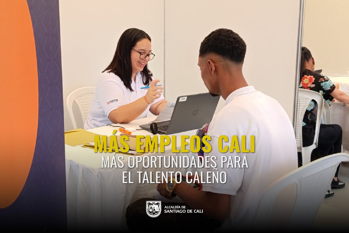 DEconomicoCali's tweet photo. 💼 ¡Más oportunidades para el talento caleño!

Así vivimos la feria laboral Más Empleos Cali, un espacio para acercar a la ciudadanía a vacantes disponibles, recibir orientación laboral y fortalecer sus perfiles para ingresar al mercado de trabajo. https://t.co/pIMIZ7kUjp