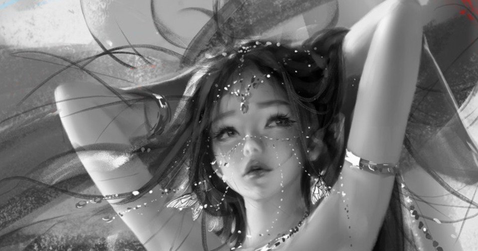 hugoty_art's tweet photo. O smudge sozinho vai aproximar dois valores, mas ele não cria uma terceira cor de transição pra representar aquela forma ! Com cores, da pra ver mais a importância disso. Faz considerar com mais cautela a relação de cada tom com a forma. Na pintura da Wlop, é tudo bem suave... https://t.co/bUPauB08VE
