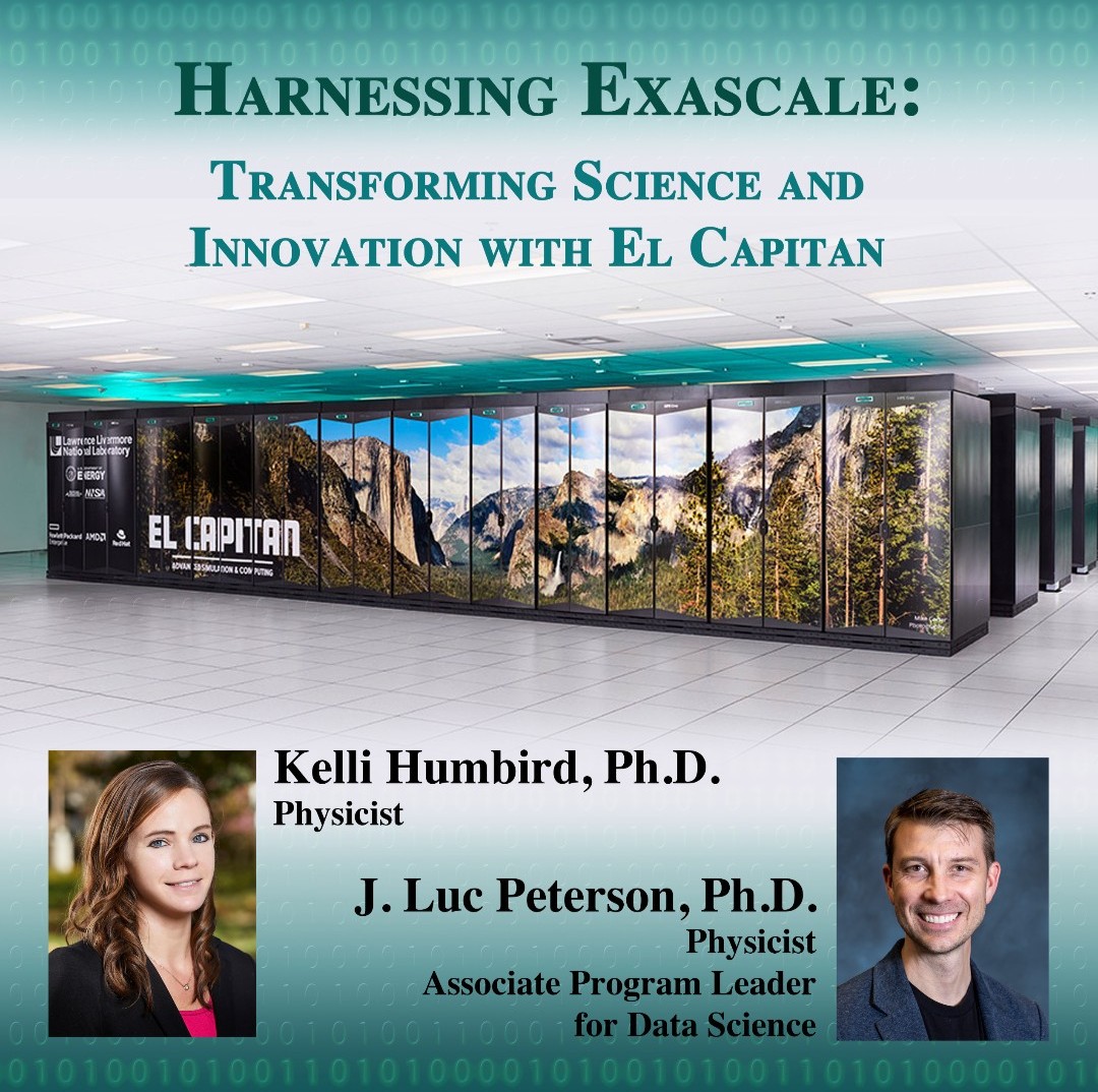 Livermore_Lab's tweet photo. Join @Livermore_Lab on Oct. 21, 6-7:15 p.m., at @LPCOfficial for “Harnessing Exascale: Transforming Science and Innovation with El Capitan,” part of the LLNL-LPC Science &amp; Engineering Seminar Series. Learn more: https://t.co/uH8Y2kXlZp https://t.co/WM8JkXphF0