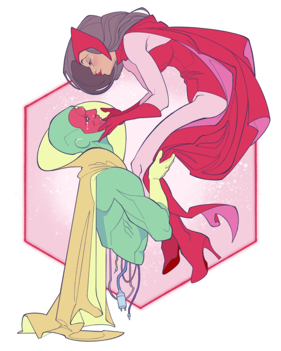 eanthonyart's tweet photo. Loving #visionquest and missing Wanda and him together. Drew them to heal ❤️‍🩹 https://t.co/KPERORdAmn