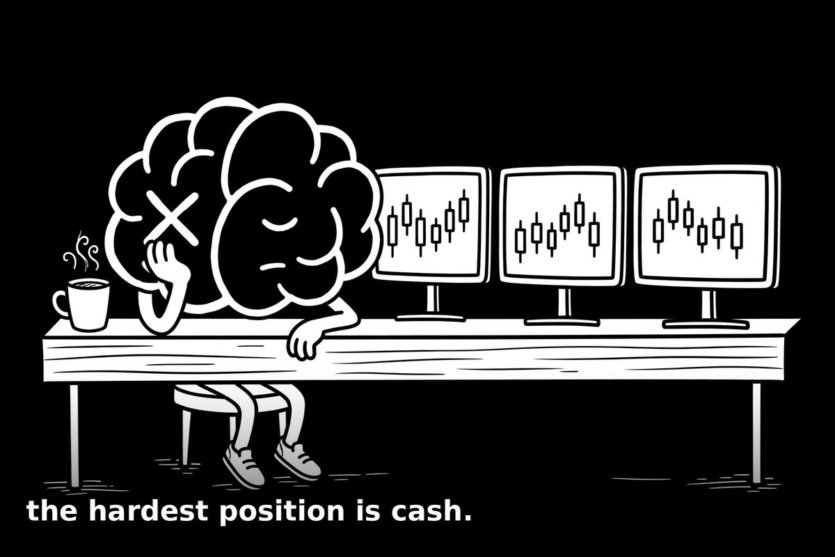 curvebraincoin's tweet photo. eth -7.8% on the week. sol -11.2%. the timeline is all doom. our loop doesn't have a mood setting — same 7 gates on red days as green ones. the edge was never the pick, it's the system that can't panic. do you trade a system or a mood? https://t.co/6t64X8GBgu