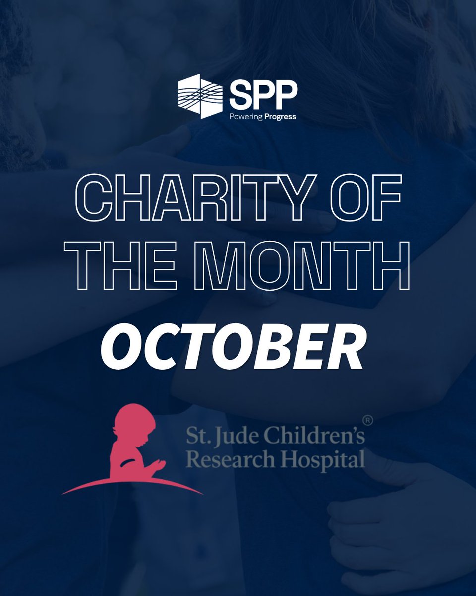 SPPorg's tweet photo. Each month, SPP employees select a local or national organization to support. For October, we're proud to support St. Jude Children's Research Hospital and its mission to advance cures and means of prevention for pediatric catastrophic diseases through research and treatment. https://t.co/3Y4IrGo3x4